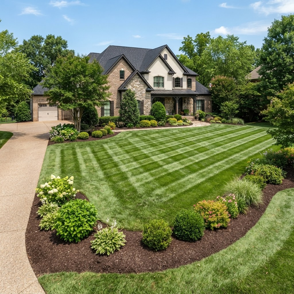Freshly striped turf