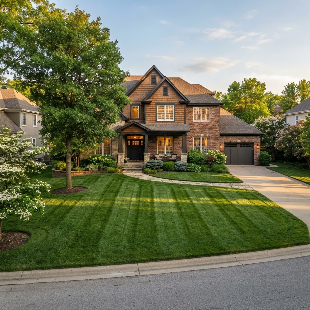 Immaculate Omaha home with a lush green lawn